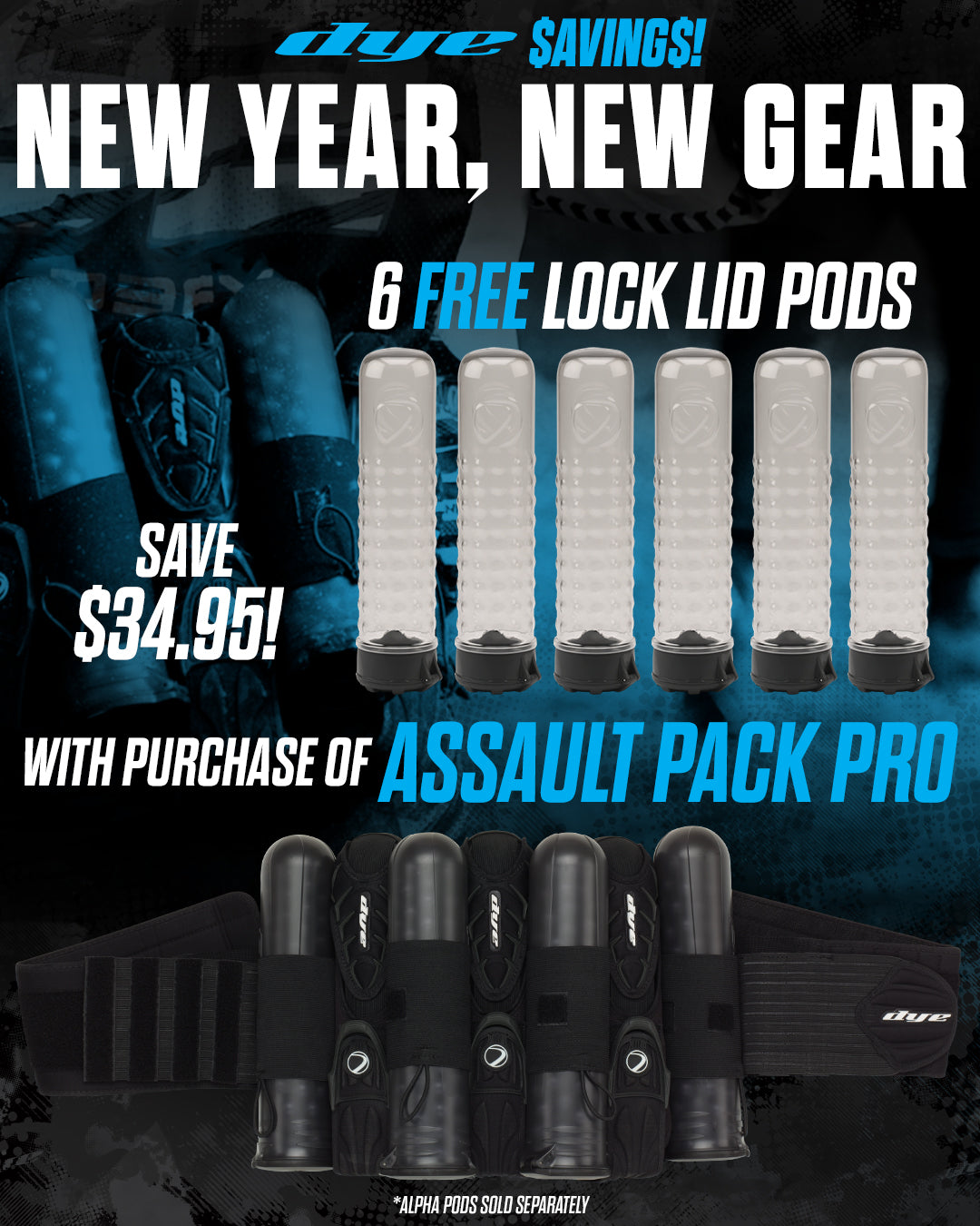 Assault Pack Pro Harness - Black with 6 FREE LLP PODS!