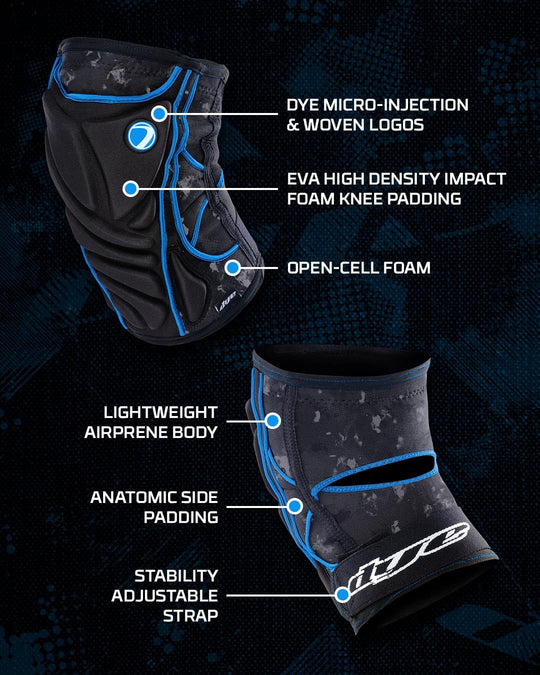 Performance Knee Pads - DyeCam Black/Cyan -Shipping Now!