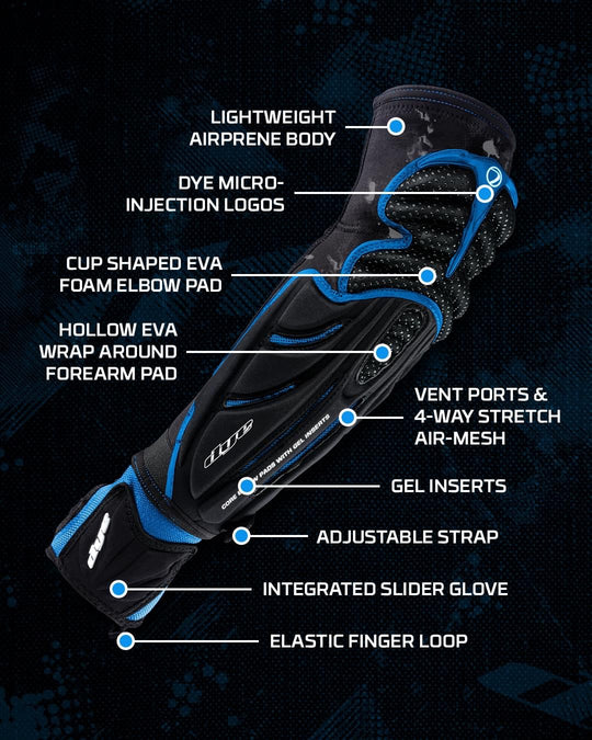 Performance Elbow Pads - DyeCam Black/Cyan -Shipping Now!