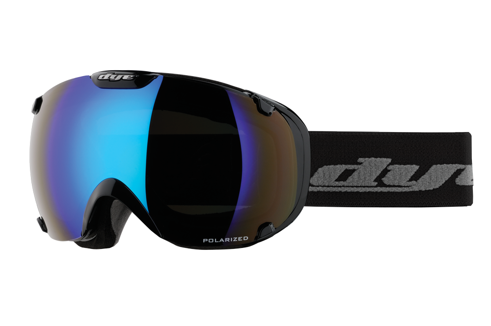 DYE Snow T1 Goggle | Black Polarized with Blue Ice