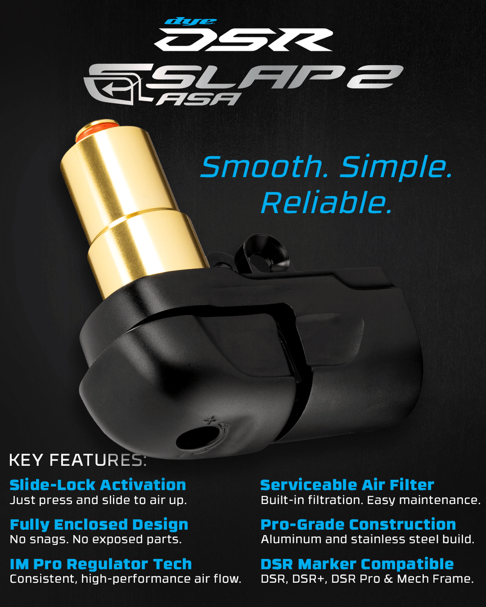 DYELab SLAP2 ASA BLK/BLK - DSR/DSR+/DSR PRO