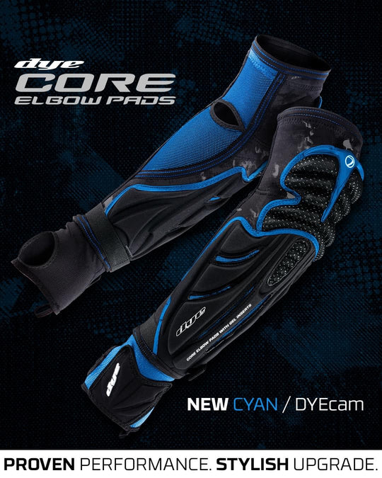 Performance Elbow Pads - DyeCam Black/Cyan -Shipping Now!